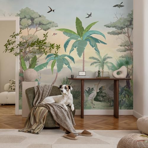Tapisserie intissée flore exotique pour salon et chambre chaleureuse