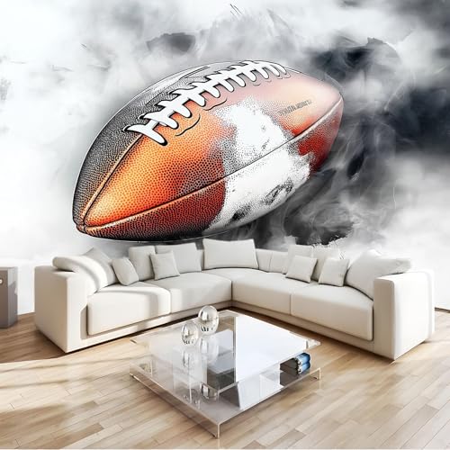 Fototapete American Football Rauchgrau Tapete Wandtapete Wanddeko Design 250x175 cm Mustertapete Wand Dekoration Wohnzimmer Schlafzimmer Büro Flur