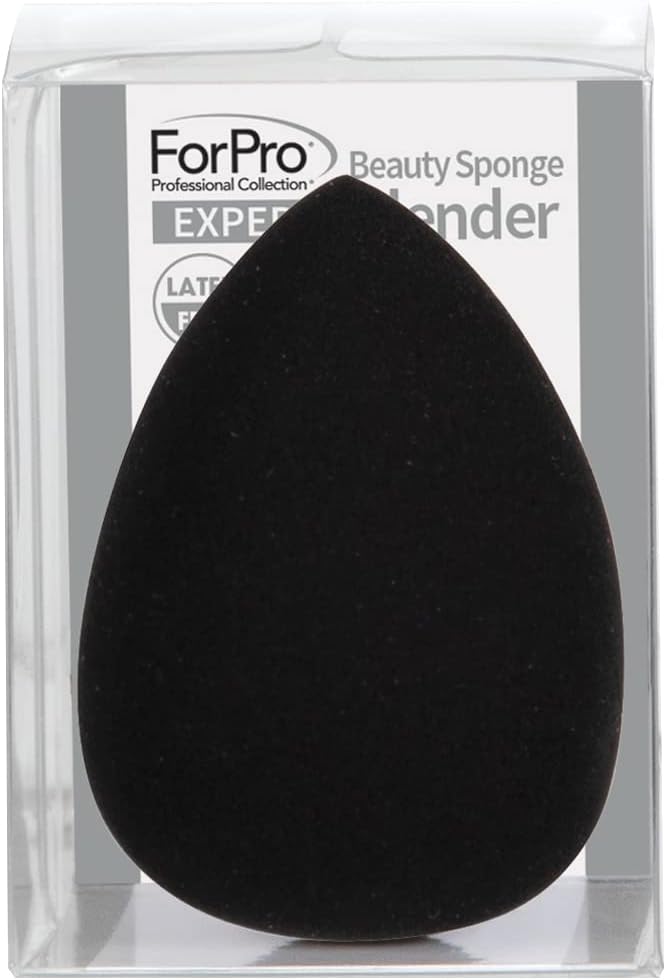 ForPro Professional Collection Expert Beauty Sponge Blender, Premium Makeup Sponge, Latex-Free, 100% Vegan & Cruelty-Free, Black