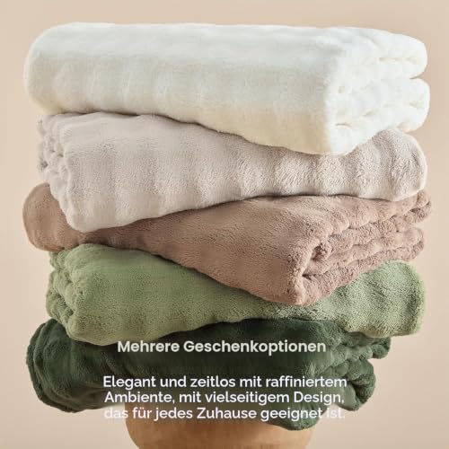 Topfinel Bubble Decke Kuscheldecke Flauschig 220x240cm – Warme Fleece Sofadecke & Couchdecke, Gemütliche Decke für Kinder & Baby… – Ansicht 6