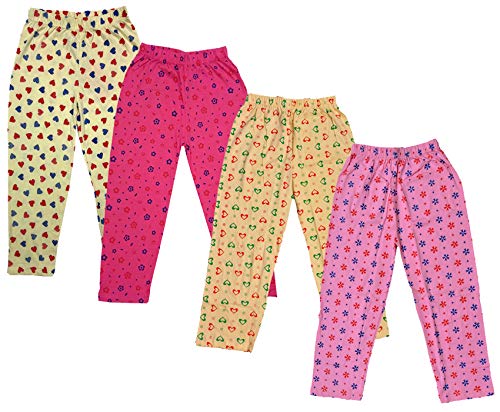 Image of IndiWeaves Regular Fit Pure Cotton Pajama Pants with All Over Print for Girls (Multicolor Designs)(Pack of 4)