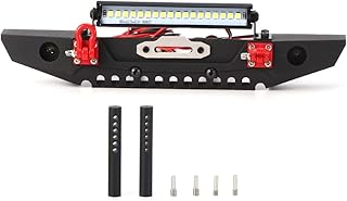 RC Front Bumper, Anti Collision Metal 1:10 Scale Remote Control Crawler Car Front Bumper with Spolights RC Car Upgrade Spare Parts Fit for TRX4 Axial SCX10 90046 1/10 RC Toy Car