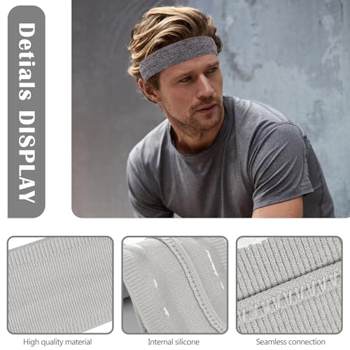 Image of Workout Headbands Non Slip Headband Sport Headbands Sweatbands Elastic Sport Hair Bands for Sports Travel Indoor Fitness Gym