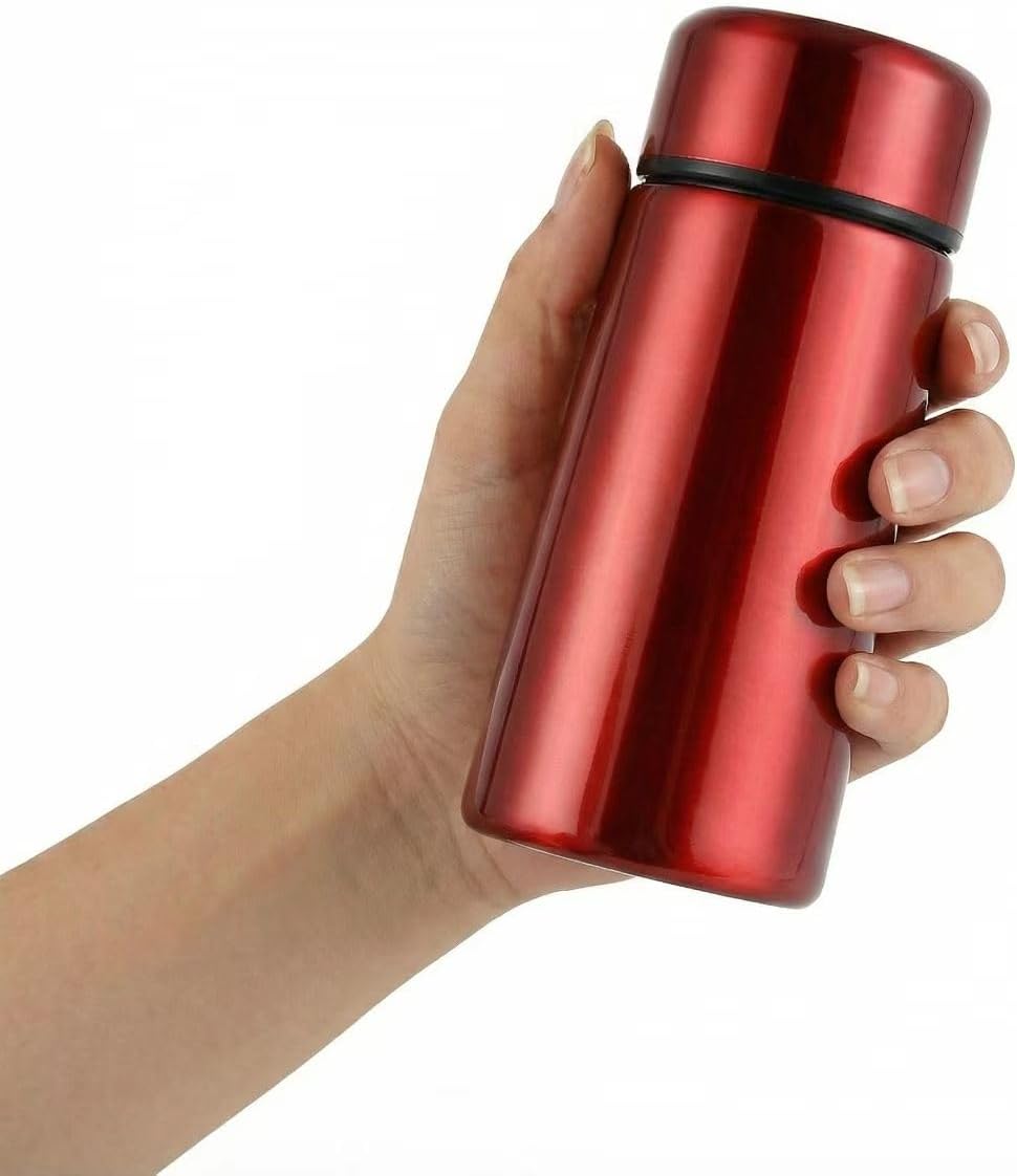 Mini Water Bottle, 5oz, Insulated Stainless Steel, Slim Tumbler, Flask for Travel, Sports, School, Purse, Coffee Cup, Coffee Bottles, Keep Hot and Cold (Red)