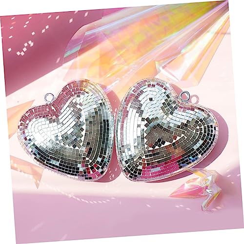Bola espejada colgante en forma de corazón KOMBIUDA, decoración iridiscente para fiestas, bodas y eventos disco miniatura 7