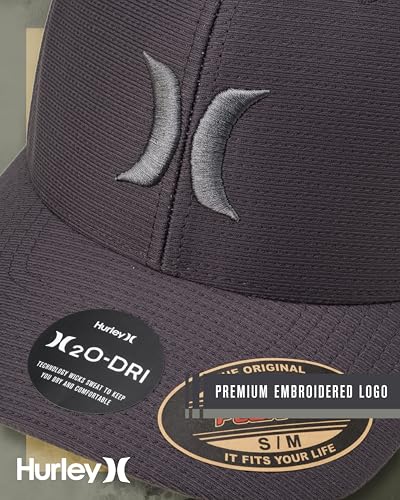 Image of Hurley Men's Baseball Cap - Lightweight Curved Bill H2O Dri Fitted Caps for Men