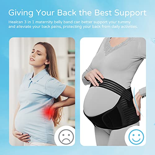 Maternity Band, Pregnancy Belly Support Belt, Breathable Belly Support Brace For Abdomen, Pelvis, Waist & Back Pain, Lightweight Abdominal Binder, Adjustable 3-In-1 Maternity Belt For All Stages Of Pregnancy, Fit Ab 46''-57.2'', Xxxl, Black #TOP1