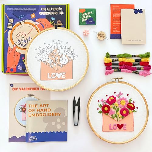 Image of KNOT YOUR TYPE Love Letter DIY Embroidery Kit | Hand Embroidery Kit with All Stitching Materials | Perfect Art & Craft Gift Set, Stitching Kit for Adults