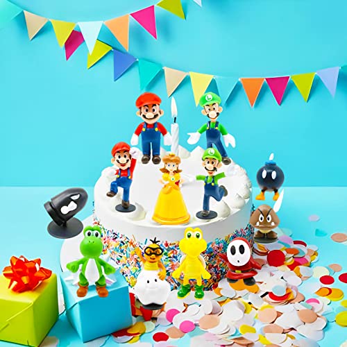 Mario Taarttoppers, Mario Figuren Set, Mario Taartdecoraties, Mario Cupcaketoppers voor Kinderen, Mario Taart Decoraties… - Image 5