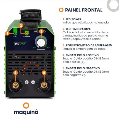 Máquina Inversora De Solda Fix1650 Bivolt 160a Mma Tig NEVVO