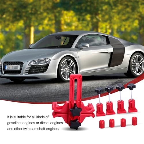leediga Pack-9 Car Dual Camshaft Clamp, Cam Locking Tool Kit, Automotive Work Protection Accessories, Universal for Most Cars, Trucks and Vans (Red)