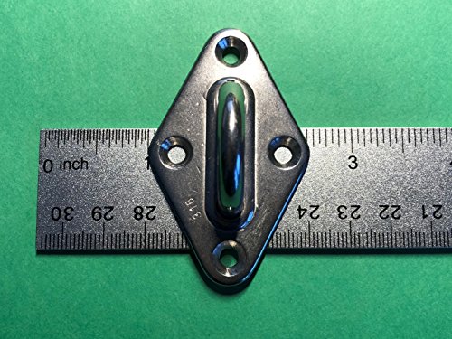 US Stainless Stainless Steel 316 Diamond Pad Eye 1/4\" (2.5\" x 1.5\") 6mm (65mm x 40mm) Marine Grade