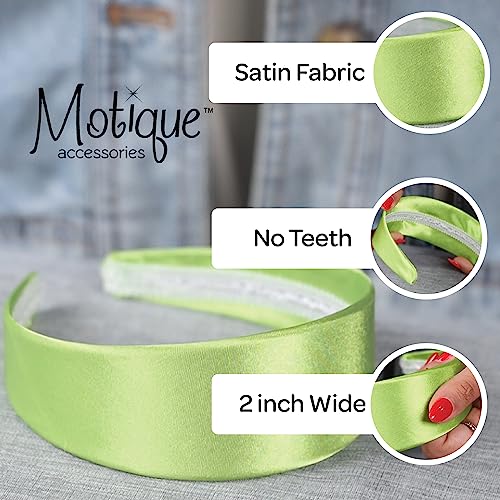 Orange 2 Inch Wide Satin Hard Headband With No Teeth (Motique Accessories) #TOP3
