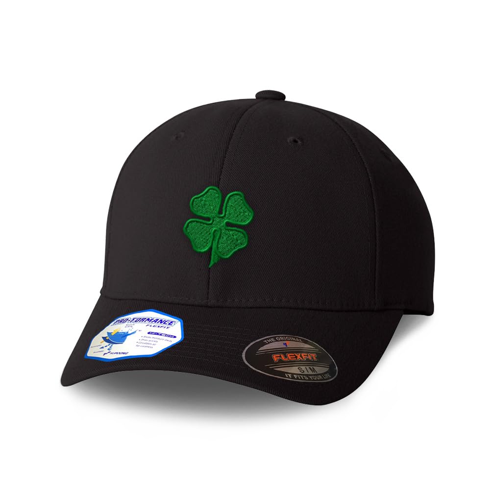 Flexfit Hats for Men & Women 4 Leaf Clover Embroidery St Patrick's Day Polyester Dad Hat Baseball Cap