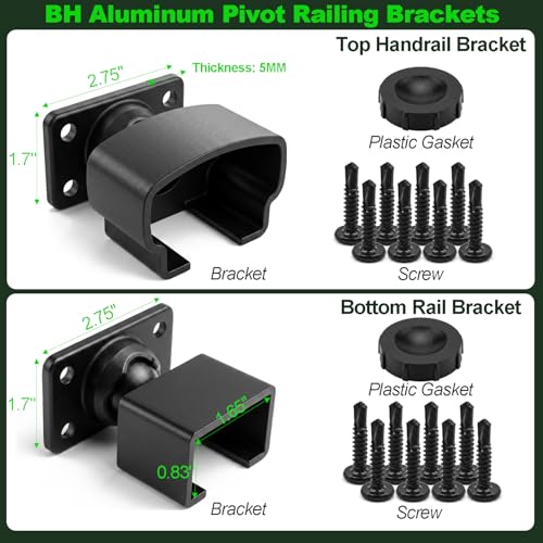 Supports de garde-corps pivotants orientables pour angles et rampes - 5