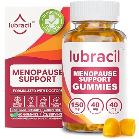 Lubracil Menopause Gummies for Women - Menopausal Supplements for Hot Flashes, Night Sweats, Mood Swings and Hormonal Balance - Daily Vitamins with Black Cohosh & Ashwagandha - 60 Gummies (Pack of 1) Cover