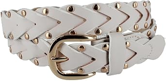CTM Womens Braided Studded Dress Belt