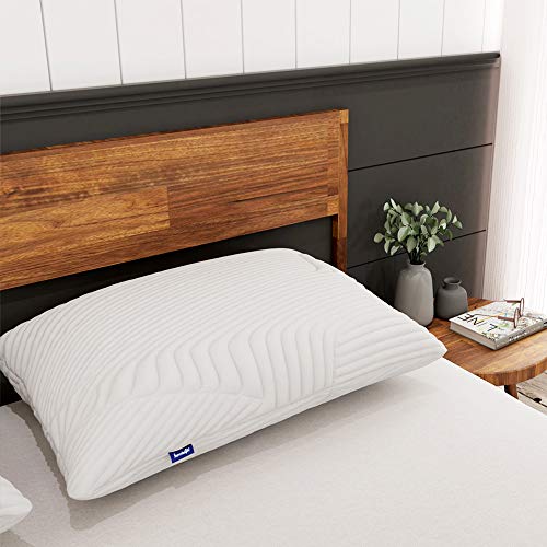 Sweetnight Bamboo Bed Pillows for Sleeping - Adjustable Loft Gel Shredded Memory Foam Pillow with Removable Case for Neck Pain Relief,Side Back Stomach Sleeper, CertiPUR-US, King