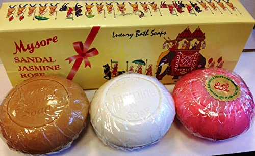 Mysore Sandal, Jasmine And Rose Bath Soaps 5.3Oz Each #TOP4