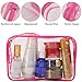 Tbestmax 10 Pcs Clear Cosmetic Bags Small Makeup Bags Portable Waterproof Travel Toiletry Bags Organizer Rose Red, 7.5