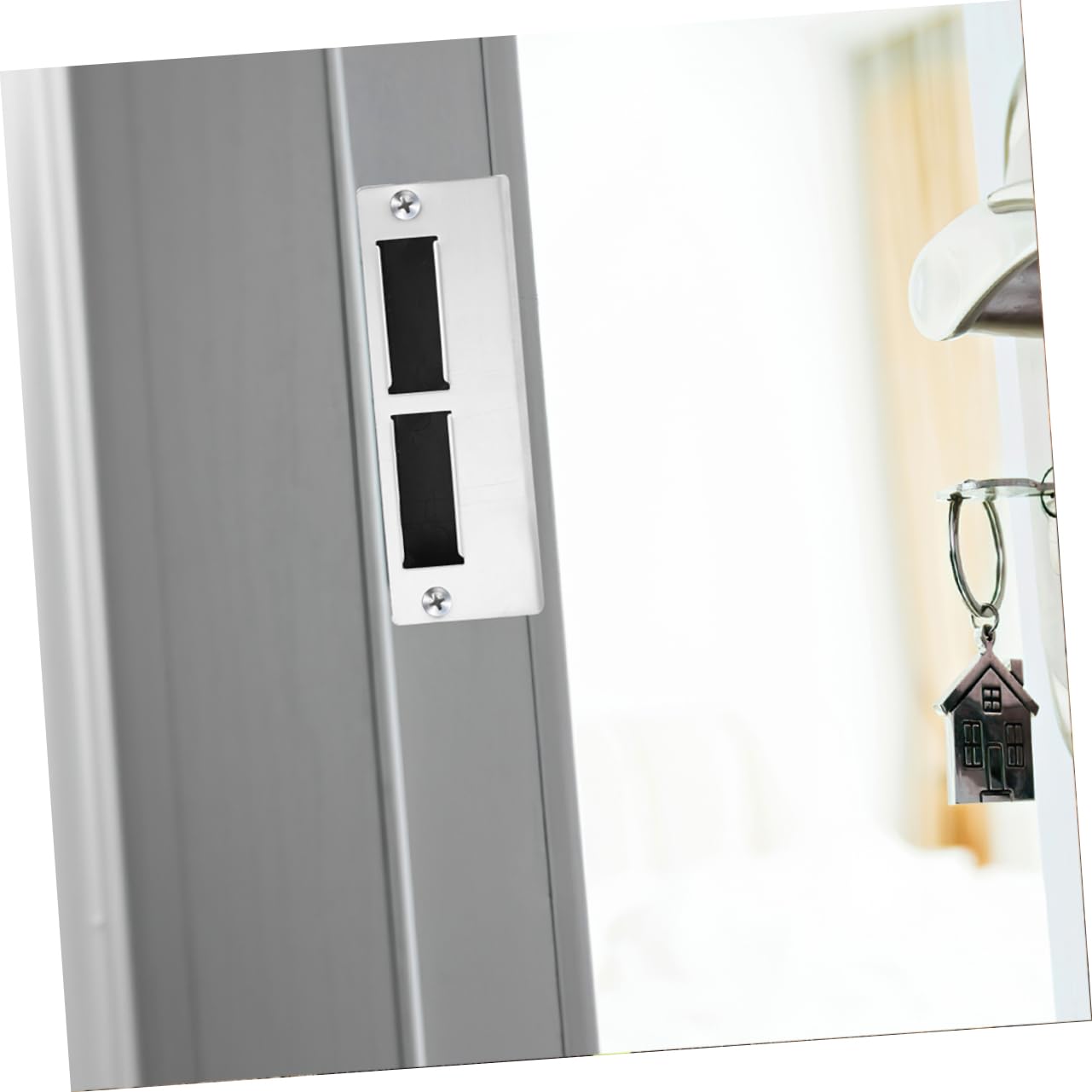 DOITOOL 5 Ensembles Accessoires De Serrure De Porte Protection Porte Protection Portiere Bouton De Porte Garage Remplissage De Gâche De Porte Renfort De Porte Abdos Silver 3 Pièces * 5