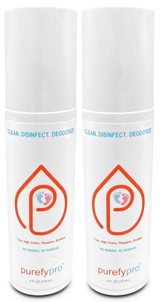 Purefypro Disinfectant Spray 4oz 2pk for Toys High Chair Playpen Strollers - Kills 99 9999 E Coli Norovirus