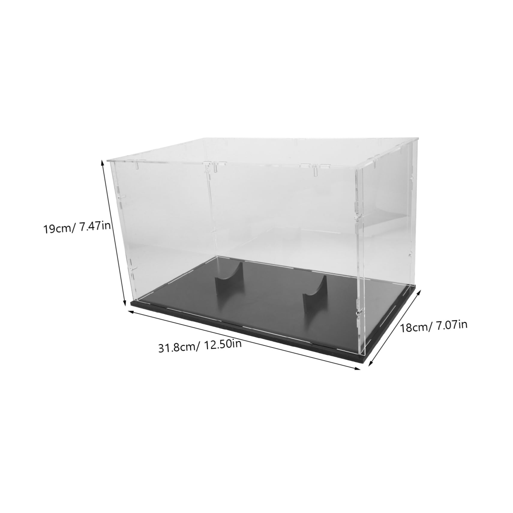 PRETYZOOM Vitrina Acrílica Negra Desmontable para Balones de Rugby y Béisbol con Diseño Extraíble y Acceso Rápido Adecuado para Uso en Interiores y Hogar