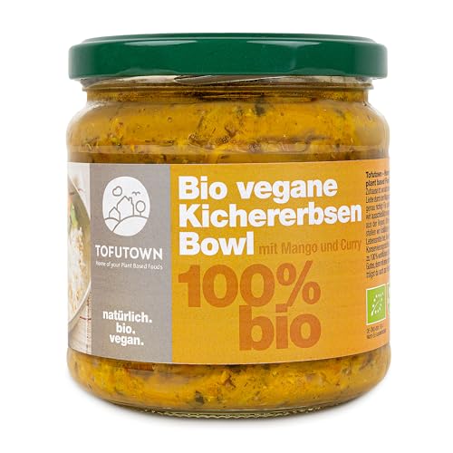 TofuTown Bio vegane Kichererbsen Bowl Mango Curry | 6x350g | Fertiggericht in Bio-Qualität | ohne Zusatzstoffe, schnell zubereitet