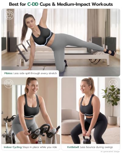 FITTIN Supportive Sports Bra for Women: Adjustable Straps 60% More Lift - image 3