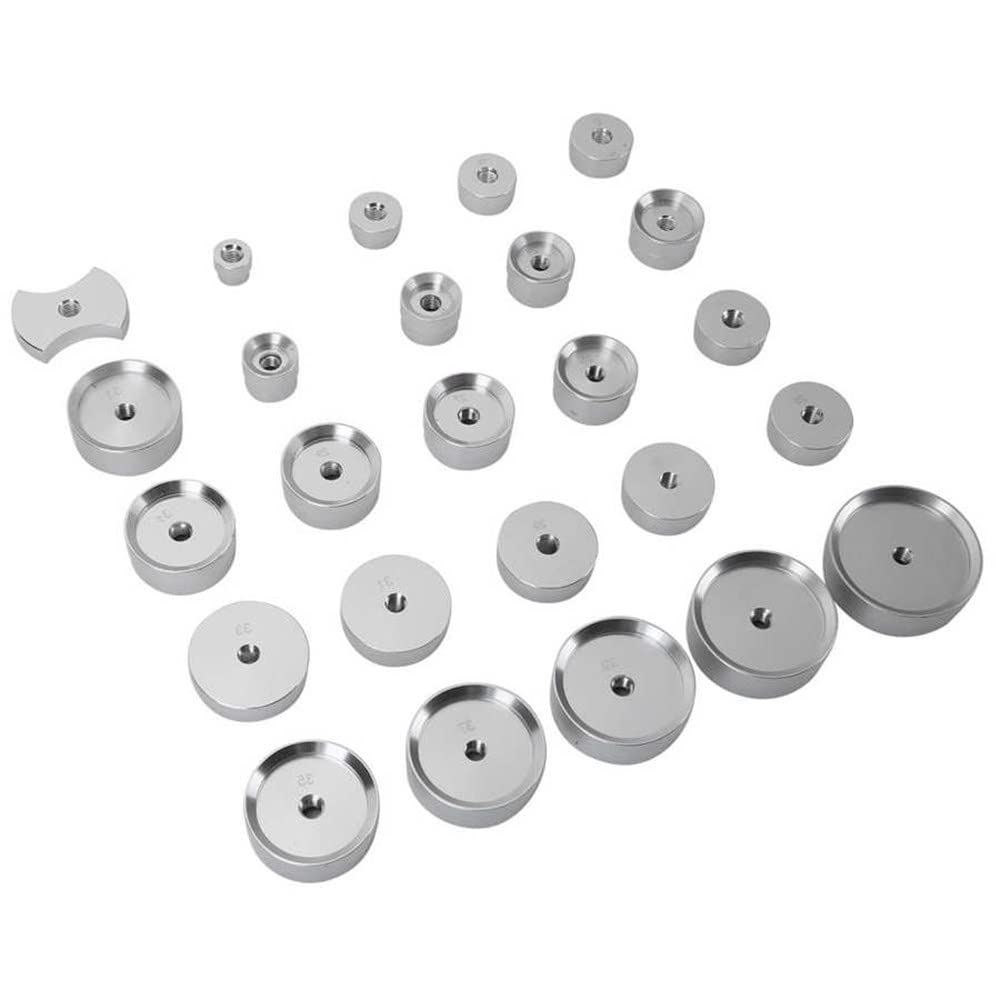 25-teiliges Uhren-Presswerkzeug-Set, Uhrengehäuse-Aluminiumschließer-Presswerkzeuge, professionelle Uhrenreparaturwerkzeug-Verschließmaschine Zubehör Rückengehäuse-Presswerkzeuge