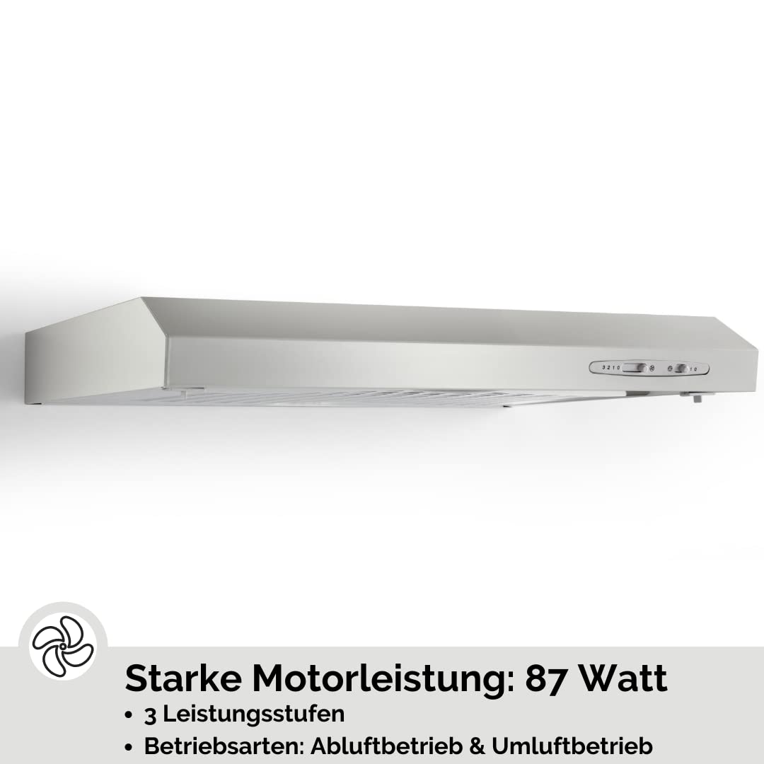 PKM UBH5000H2 Unterbauhaube Dunstabzugshaube 60cm Silber LED-Beleuchtung Abluft Umluft