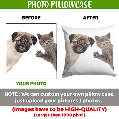 Custom Love, Couple Photo Pillow w Any Picture | 16x16 - Optional Insert | Personalized Pillow Cover with Your Loved Ones - Custom Gifts w Any Picture, Couple Gifts