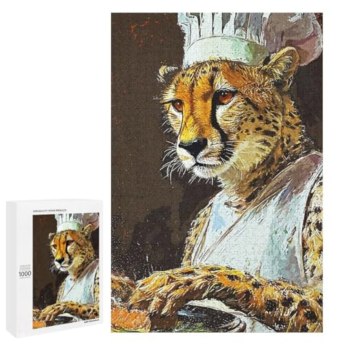Puzzle pour adultes 1000 pcs chef léopard : le cadeau idéal pour amateurs de jeux