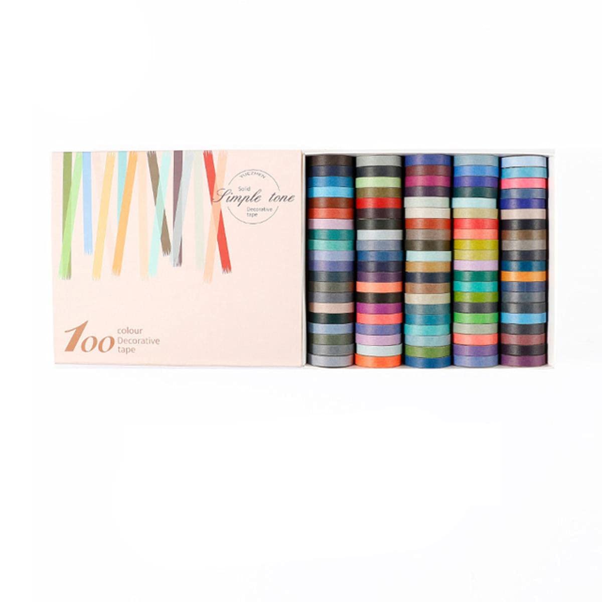 60 Pz/set Nastro Washi di Base Tinta Unita Arcobaleno Nastro Adesivo Decorativo Nastro Adesivo Scrapbook Diario Cancelleria-0.8cmX2m 100 rotoli, Cina