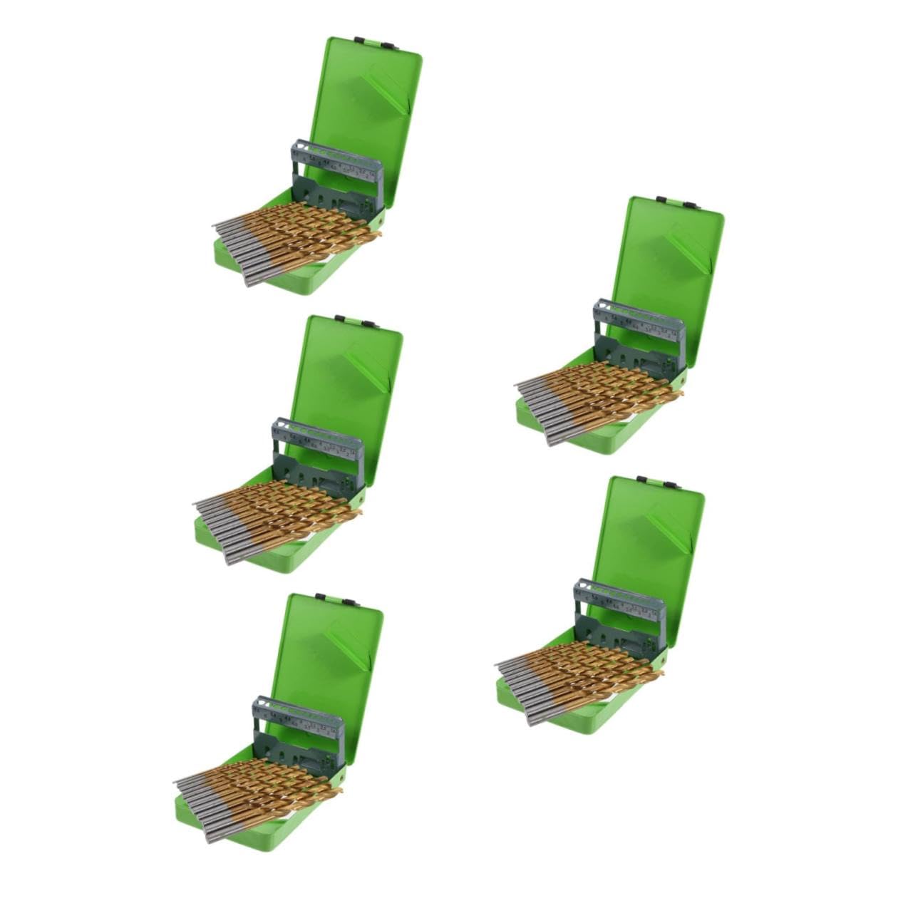 DOITOOL 5sets Professional Drill Bits for Metal and Quick Drill Bits Sturdy Box for Easy Storage Durable Steel Construction for Tough Materials