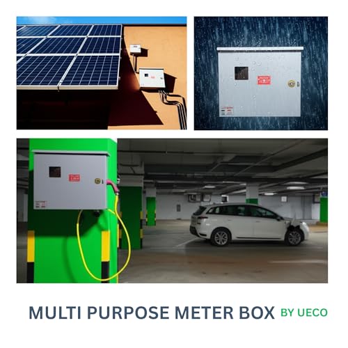 Image of Safe Meter Box - Heavy-Duty Weatherproof Metal Enclosure with Ply Base & Lock | Solar Installations /Meter /EV Charging /CCTV Power Box / | 18 inchx15 inchx7.5 inch | Wall Mount (SINGLE WINDOW)