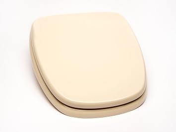 1Q1E9-01 Styled for Eljer New Emblem Square Front Design Toilet Seat with Vari-Adjust Lok-Down Heavy Duty Hinge, Elongated, Bone