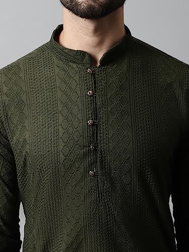 Image of Jompers Embroidered Cotton Kurtas for Men