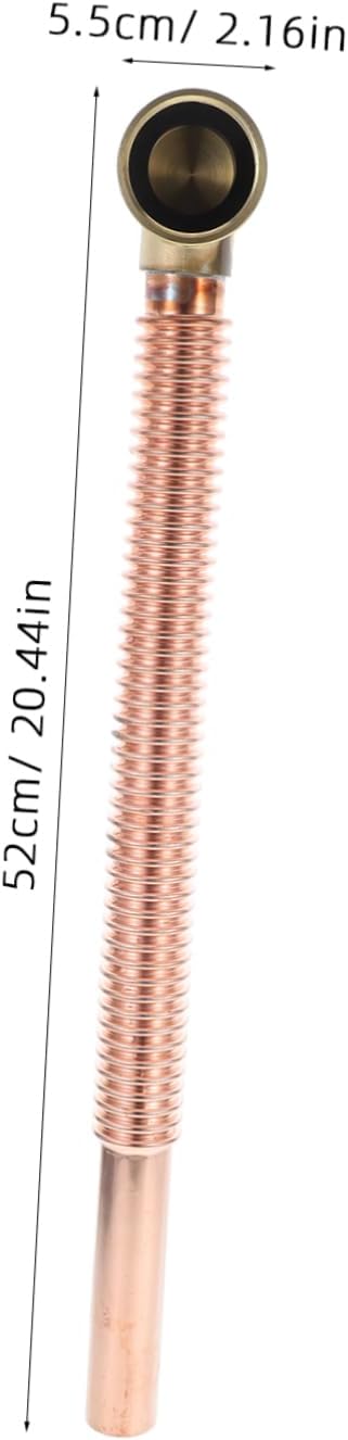 Bathtub Drain Replacement Pipe with Thickened Design for Drainage | Copper Made, Brown Finish, Easy Installation, Accessory for System Use, Compact Replacement Part Item