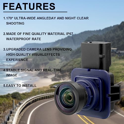Image of Backup Camera Compatible with Ford Fusion 2013 2014 2015 2016 Parking Assist Rear View Camera Replace# ES7Z-19G490-A /ES7T19G490AA