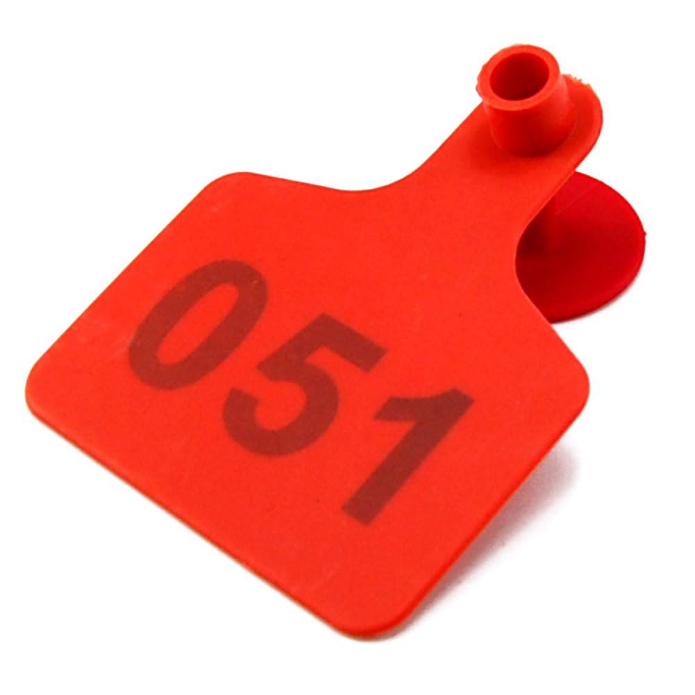 Kolczyki dla zwierząt gospodarskich Wielokolorowe, różne rozmiary, opakowanie 100 szt. numerowanych PE(Red,7.5 * 10cm 201-300)