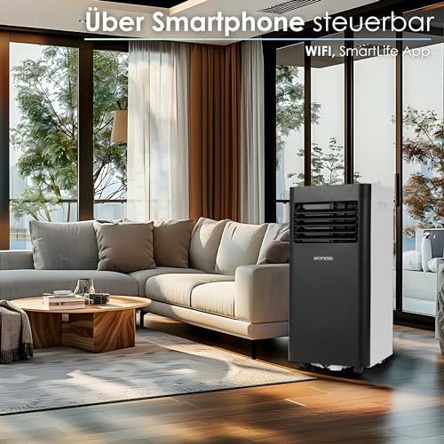 Klimaanlage 3in1 WIFI mobil Fensterabdichtung mit Abluftschlauch 24h Timer Fernbedienung 9000 BTU 3 Modi Aircooler Klimagerät mobile Klimaanlage Air Cooler Klima Anlage Air Conditioner – Bild 3