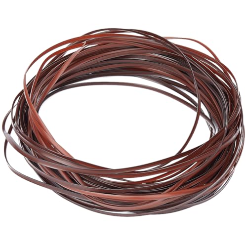 GORGECRAFT 5mm x 30m Rattan Repair Kit Weave Material Plastic Flat Basket Wicker Weaving Reed Synthetic Rattan Woven Knit Furniture Plastic Cane Wooden Fix for Garden Patio Chair Sofa Box Red Brown