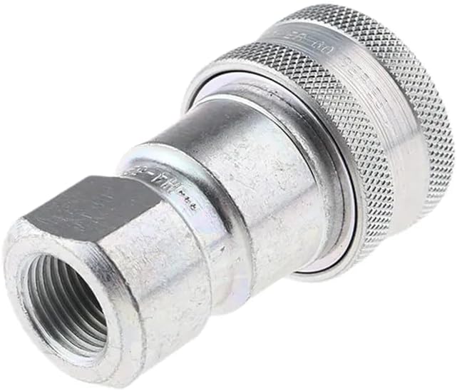 H8-62 1-inch NPT Female Thread Galvanized Carbon Steel Hydraulic Quick Coupler, ISO 7241-1 Type B Industry Interchange Dimensions, Suitable for Large Heavy Machinery