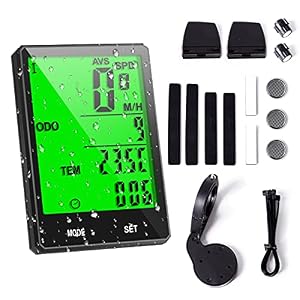 Computer da Bicicletta, Contachilometri Bici Senza Fili IP67 Multifunzionale Wireless Impermeabile Contachilometri per Bicicletta 21 funzioni LCD Velocità Bike Tachimetro Ciclo Tachimetro