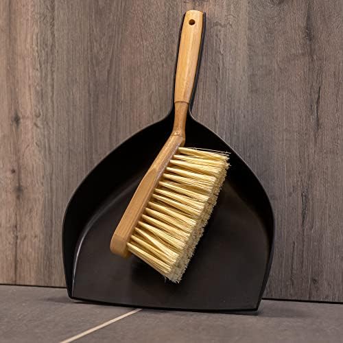ENA Living Bamboo Dust Pan & Brush Set, Eco-Friendly Dustpan & Brush, Perfect For Household Cleaning, Sturdy & Effective Dust Pan, Bamboo Sweeping Brush, Stylish & Sustainable Brush & Pan Set