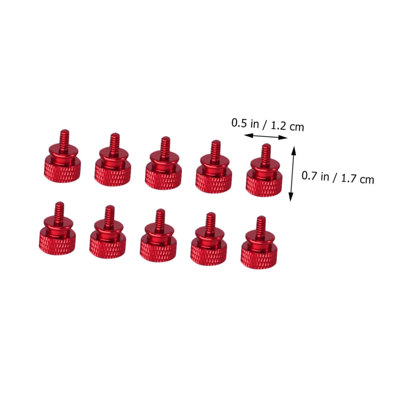 SEWACC 10 Pcs Aluminum Alloy Computer Chassis Thumbscrews Red Knurled Replacement Screws for Side Panel Fixing Suitable for PC Case Assembly and DIY Maintenance