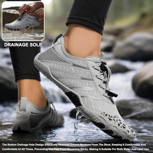 Image of Hike Barefoot Shoes Womens Men,Unisex Barefoot Water Shoes Breathable, Anti-Slip Hiking Footwear for Athletic Wide Toe Shoe Footwear for Hiking, Walking, Running, Yoga, and Water Sports