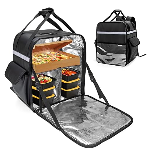 Trunab Insulated Food Delivery Backpack with 2 Side Support Boards and Removable Inner Dividers, Waterproof Delivery Bag Keep Hot/Cold for Bike Delivery, Uber Eats, PostMates, Outdoor Activities - Patented Design
