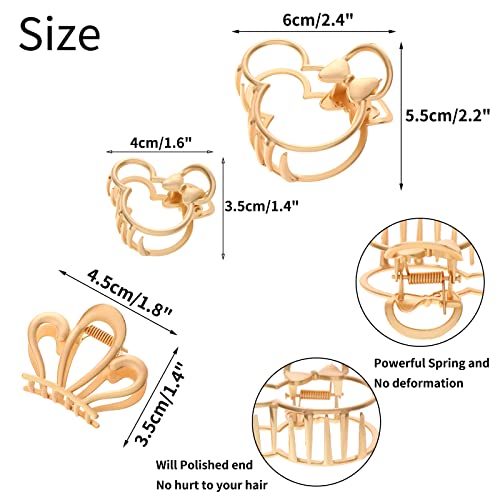 Purggy 3 Pack Large Metal Claw Clips For Mouse Ears Theme Party,Hair Clips For Mouse Ears Theme Party #TOP1